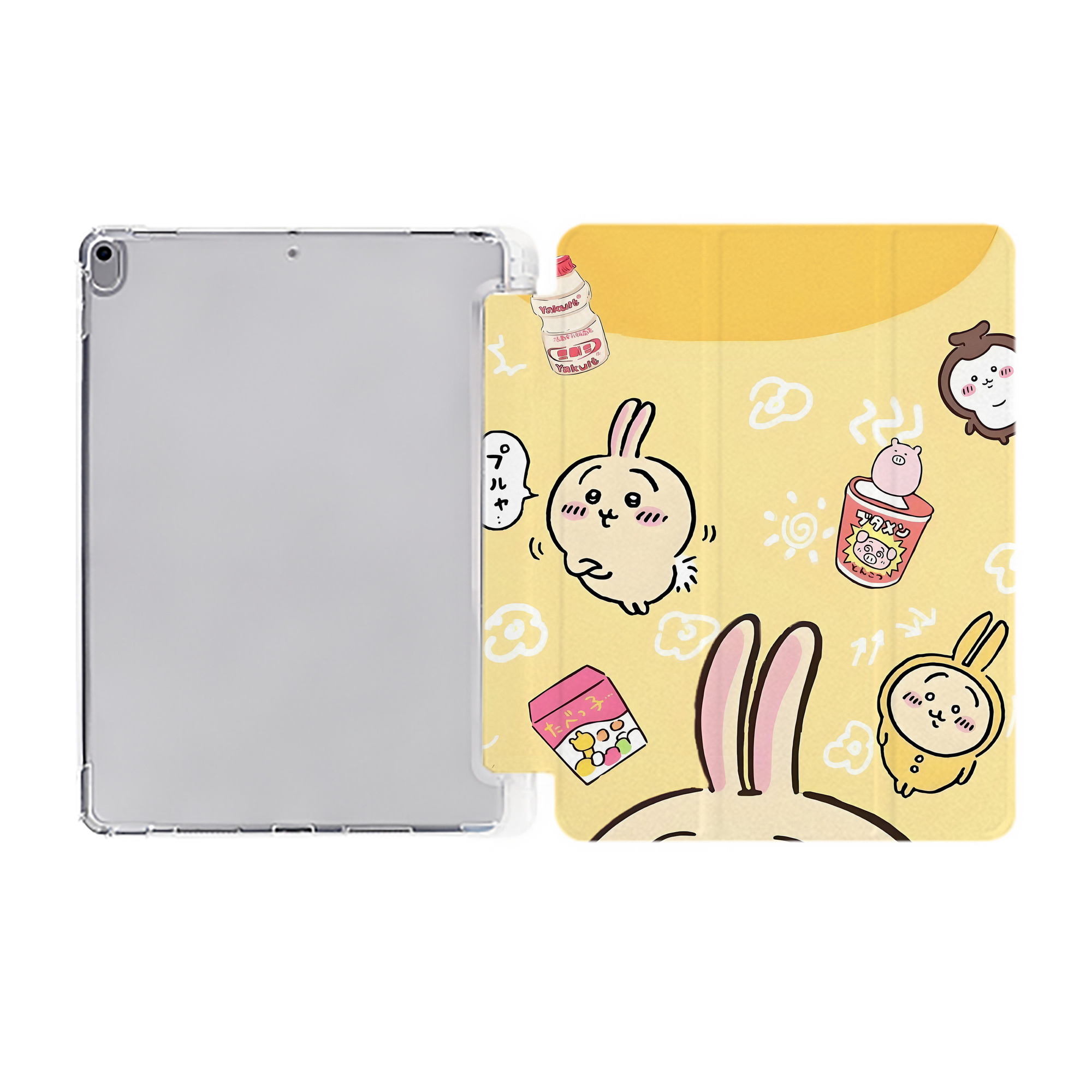 （画像用） ちいかわ Chii-kawa IPad ケース ペン収納付き 三つ折りスタンド PUレザー×シリコン 対応機種9.5/10.5/10.9インチ